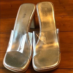 Splash Fashion Footwear Funky Clear Shoes sz 10